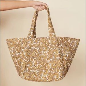 FAITHFULL THE BRAND Sorrento Tote Bag La Medina Paisley Beige Summer NWOT $109